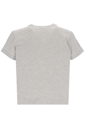 Light heather grey cotton logo-print cotton T-shirt Alexander Wang | 4CC3221358050